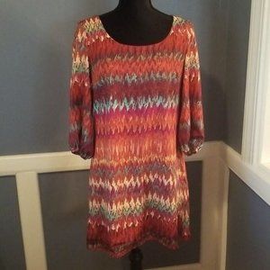 Lily Rose Multicolored Boho Dress Sz M